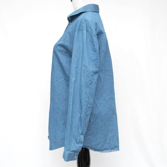 Lafayette‎ 148 New York Long Sleeve Button Down Chambray Shirt Size Small - Picture 2 of 12